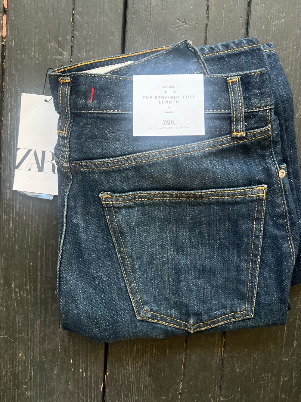 Zara full length straight jeans